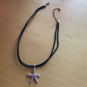 Pink starfish necklace